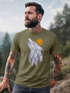 Herren T-Shirt Polygon Print Wolf Wald Outdoor Adventure Natur Tiermotiv Fashion Streetstyle Neverless®preview
