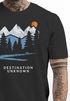 Herren T-Shirt Prinstshirt Berge Wandern Adventure Outdoor Minimalistischer Frontprint Retro Fashion Streetstyle Neverless®preview