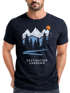 Herren T-Shirt Prinstshirt Berge Wandern Adventure Outdoor Minimalistischer Frontprint Retro Fashion Streetstyle Neverless®preview