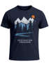 Herren T-Shirt Prinstshirt Berge Wandern Adventure Outdoor Minimalistischer Frontprint Retro Fashion Streetstyle Neverless®preview