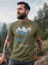 Herren T-Shirt Prinstshirt Berge Wandern Adventure Outdoor Minimalistischer Frontprint Retro Fashion Streetstyle Neverless®preview
