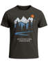 Herren T-Shirt Prinstshirt Berge Wandern Adventure Outdoor Minimalistischer Frontprint Retro Fashion Streetstyle Neverless®preview