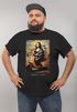Herren T-Shirt Print Aufdruck Mona Lisa Parodie Meme Kapuzen-Pullover Männer lustige Motive Fun-Shirt Moonworks®preview