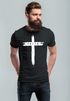 Herren T-Shirt Printshirt Aufdruck Kreuz Cross Faith Glaube Trend-Motiv Techwear Fashion Streetstyle Neverless®preview