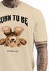 Herren T-Shirt Printshirt Born to be different Schriftzug Bear Bär Teddy Fashion Streetstyle Neverless®preview