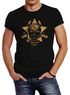 Herren T-Shirt Printshirt Skull Totenkopf Motiv Stay Wild Slim Fit Neverless®preview