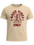Herren T-Shirt Printshirt Spruch Good Vibes Only Skelett-Motiv Sommer Frontprint Fashion Streetstyle Neverless®preview
