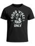 Herren T-Shirt Printshirt Spruch Good Vibes Only Skelett-Motiv Sommer Frontprint Fashion Streetstyle Neverless®preview