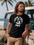 Herren T-Shirt Printshirt Spruch Good Vibes Only Skelett-Motiv Sommer Frontprint Fashion Streetstyle Neverless®preview