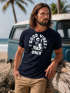 Herren T-Shirt Printshirt Spruch Good Vibes Only Skelett-Motiv Sommer Frontprint Fashion Streetstyle Neverless®preview