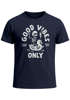 Herren T-Shirt Printshirt Spruch Good Vibes Only Skelett-Motiv Sommer Frontprint Fashion Streetstyle Neverless®preview