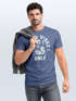 Herren T-Shirt Printshirt Spruch Good Vibes Only Skelett-Motiv Sommer Frontprint Fashion Streetstyle Neverless®preview