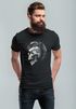 Herren T-Shirt Punk Mohawk Skull Totenkopf Irokese Shirt Slim Fit Neverless®preview