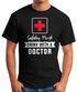 Herren T-Shirt Safety First drink with a doctor Fun-Shirt Party-Shirt Moonworks®preview