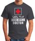 Herren T-Shirt Safety First drink with a doctor Fun-Shirt Party-Shirt Moonworks®preview