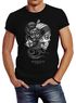 Herren T-Shirt Santa Muerte La catrina Mexican Skull Dia de los Muertos Tattoo Design Slim Fit Neverless®preview