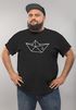 Herren T-Shirt - Schiffchen Origami Anker Seemann Schiff - Comfort Fit MoonWorks®preview