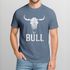 Herren T-Shirt Shirt mit Vintage Stierschädel Frontprint Schriftzug – Kurzarm Baumwollshirt  – Männer Outdoor Fashion Streetwear Neverless®preview