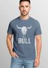 Herren T-Shirt Shirt mit Vintage Stierschädel Frontprint Schriftzug – Kurzarm Baumwollshirt  – Männer Outdoor Fashion Streetwear Neverless®preview