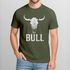 Herren T-Shirt Shirt mit Vintage Stierschädel Frontprint Schriftzug – Kurzarm Baumwollshirt  – Männer Outdoor Fashion Streetwear Neverless®preview