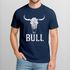 Herren T-Shirt Shirt mit Vintage Stierschädel Frontprint Schriftzug – Kurzarm Baumwollshirt  – Männer Outdoor Fashion Streetwear Neverless®preview