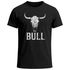 Herren T-Shirt Shirt mit Vintage Stierschädel Frontprint Schriftzug – Kurzarm Baumwollshirt  – Männer Outdoor Fashion Streetwear Neverless®preview