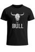 Herren T-Shirt Shirt mit Vintage Stierschädel Frontprint Schriftzug – Kurzarm Baumwollshirt  – Männer Outdoor Fashion Streetwear Neverless®preview