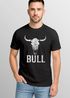 Herren T-Shirt Shirt mit Vintage Stierschädel Frontprint Schriftzug – Kurzarm Baumwollshirt  – Männer Outdoor Fashion Streetwear Neverless®preview