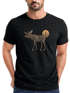 Herren T-Shirt Shirt Printshirt mit Aufdruck Polygon Elch Outdoor Motive Wandern Natur Wald Fashion Streetstyle Neverless®preview