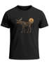 Herren T-Shirt Shirt Printshirt mit Aufdruck Polygon Elch Outdoor Motive Wandern Natur Wald Fashion Streetstyle Neverless®preview