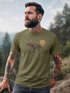 Herren T-Shirt Shirt Printshirt mit Aufdruck Polygon Elch Outdoor Motive Wandern Natur Wald Fashion Streetstyle Neverless®preview