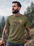 Herren T-Shirt Shirt Printshirt mit Aufdruck Polygon Elch Outdoor Motive Wandern Natur Wald Fashion Streetstyle Neverless®preview
