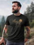 Herren T-Shirt Shirt Printshirt mit Aufdruck Polygon Elch Outdoor Motive Wandern Natur Wald Fashion Streetstyle Neverless®preview