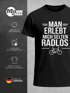 Herren T-Shirt Spruch Fahrradfahrer Man erlebt mich selten radlos Statement Fun-Shirt Spruch lustig Moonworks®preview