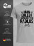 Herren T-Shirt Spruch Fahrradfahrer Man erlebt mich selten radlos Statement Fun-Shirt Spruch lustig Moonworks®preview