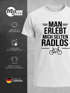 Herren T-Shirt Spruch Fahrradfahrer Man erlebt mich selten radlos Statement Fun-Shirt Spruch lustig Moonworks®preview