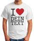 Herren T-Shirt Spruch I love rotes Herz anpassbarer Text individualisierbares Motiv Fun-Shirt Moonworks®preview