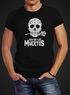 Herren T-Shirt Sugar Skull Dia De Los Muertos Totenkopf mit Blumen Slim Fit Neverless®preview