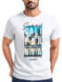 Herren T-Shirt Summer California Holidays Sommer Palmen Foto Print  Aufdruck Schrfitzug Fashion Streetstyle Neverless®preview