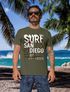 Herren T-Shirt Surf Design San Diego Palmen Beach Strand Sommer Palmen Fashion Streetstyle Neverless®preview