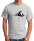 Herren T-Shirt  Surfer surfing surfen Surfboard Wave Welle Wellenreiten Urlaub Meer Ozean Surfer Boy Silhouette Slim Fit Neverless®preview