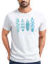 Herren T-Shirt Surfing Fashion Aufdruck Long Beach Surfboard Sommer Strand Streetstyle Neverless®preview