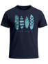 Herren T-Shirt Surfing Fashion Aufdruck Long Beach Surfboard Sommer Strand Streetstyle Neverless®preview