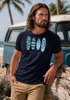 Herren T-Shirt Surfing Fashion Aufdruck Long Beach Surfboard Sommer Strand Streetstyle Neverless®preview
