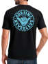 Herren T-Shirt Surfing Surfer Motiv Hang Loose Sommer Sonne Wellen Backprint Fashion Streetstyle Neverless®preview