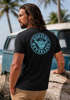 Herren T-Shirt Surfing Surfer Motiv Hang Loose Sommer Sonne Wellen Backprint Fashion Streetstyle Neverless®preview