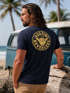 Herren T-Shirt Surfing Surfer Motiv Hang Loose Sommer Sonne Wellen Backprint Fashion Streetstyle Neverless®preview