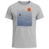 Herren T-Shirt Surfshirt mit Wellenlinien, Sonne & Surfer Motiv – Sommer Grafikshirt im minimalistischen Look Fashion Streetstyle Neverless®preview