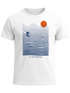 Herren T-Shirt Surfshirt mit Wellenlinien, Sonne & Surfer Motiv – Sommer Grafikshirt im minimalistischen Look Fashion Streetstyle Neverless®preview