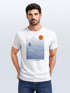 Herren T-Shirt Surfshirt mit Wellenlinien, Sonne & Surfer Motiv – Sommer Grafikshirt im minimalistischen Look Fashion Streetstyle Neverless®preview